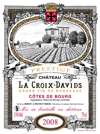 Vin Bordeaux Ch�teau La Croix Davids Prestige 2008