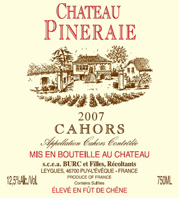Vin Cahors Ch�teau Pineraie 2010