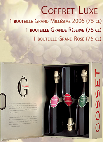 Coffret 3 bouteilles de Champagne Panachés Gosset