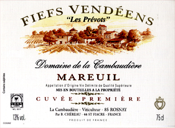 Domaine de la Cambaudière Rosé 2018 Fiefs Vendéens Bernard Chéreau